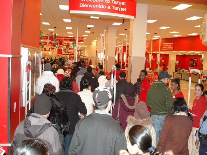 Black Friday shoppers flood into Target. 