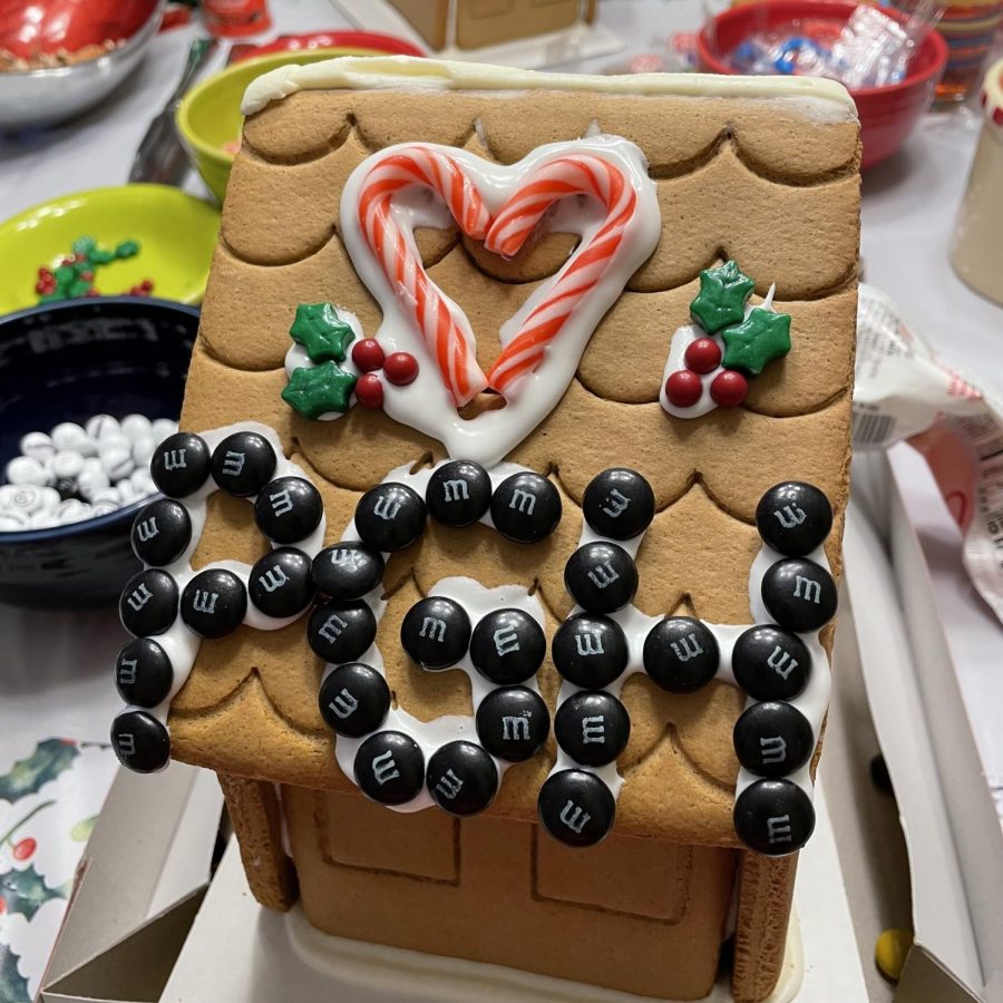 Above, is Ms. Shaws ambitious attempt at her first ever Gingerbread house. It is Pittsburgh themed, one of her and the other teachers favorite spots for Christmas festivities. 