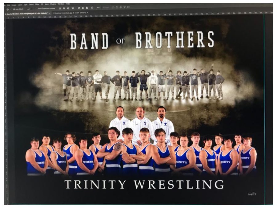 The Trinity wrestlers pose for their intimidating team photo. The Trinity Wrestling team along with the rest of us are looking forward to a successful season.