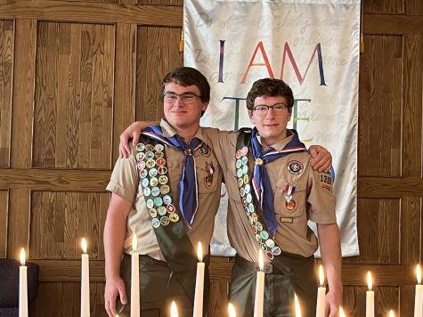 Losko (L) and Bouvy (R) received the rank of Eagle Scout during the Eagle Scout Court of Honor ceremony at First United Methodist Church on August 27th, 2022.