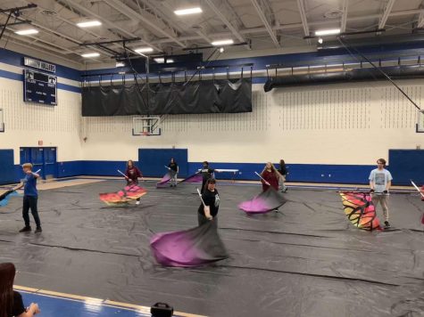 Trinitys Winter Guard continues to practice their routine. The routine will be shown to the parents at their performance on March 25, 2023. 