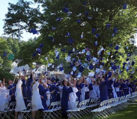 A time-honored tradition, the Class of 2022 tosses up their caps to conclude the graduation ceremony. Good luck, Class of 2023!
