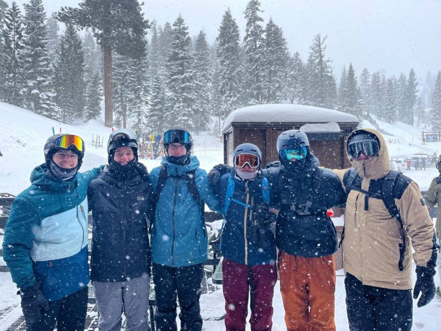 Senior Tyler Day has some fun with a group of his friends after skiing at Heavenly Ski Resort in Lake Tahoe, California, where they stayed for a few days at the end of February. Day wants to continue to make memories like this one, even after leaving high school. 