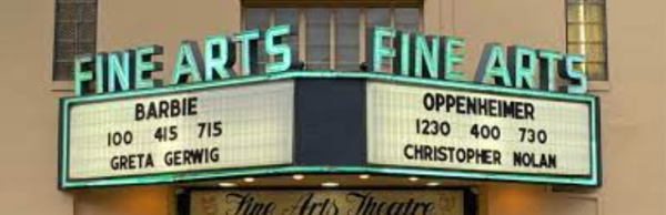 The “Barbie” movie directed by Greta Gerwig is advertised at a movie theater next to Christopher Nolan’s “Oppenheimer.” “Barbie will arrive on digital and VOD platforms in the United States on September 12, 2023,whereas “Oppenheimer” is supposedly going to be on VOD platforms in November.
