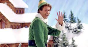 Buddy the Elf, played by Will Ferrell, on the set filming scenes for the movie. “Elf” was mainly filmed in New York and Canada. 
