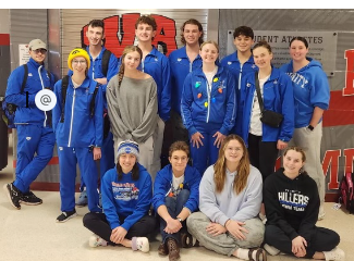  The ‘23-’24 swim season began for the team in November and will continue through the end of February. The swimmers pictured above are (L-R beginning at the front) Paige Schott, Caroline Miller, Izzy Likar, Cameron Street, Erin Dunn, Milena Hrutkay, Avery O’Sullivan, Natalie Ewbank, Austin Hancher, Matthew Hartley, Corbin Likar, Stephen Bryant, Lucas Dzikowski and Sydney McWreath. 