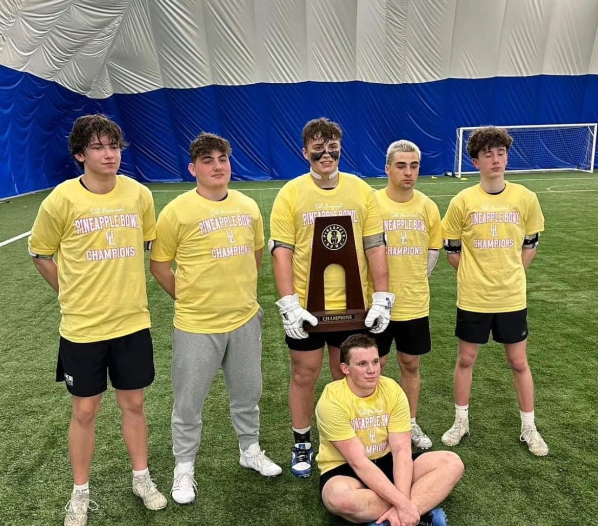 The+boys+lacrosse+team+is+the+third-year+champions+of+the+annual+Pineapple+Bowl.+The+members+that+played+at+this+tournament+are+from+left+to+right%3A+Thomas+Pirozzi%2C+Aiden+Davis%2C+Jack+Dufalla%2C+Dominic+Derubbo%2C+Parker+Waychoff+and+David+Gill.+