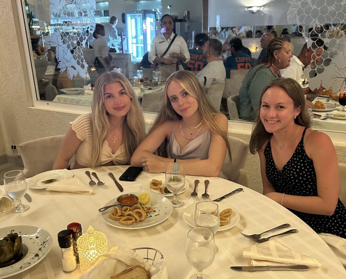 Pictured above are Nila Bland, Timberly Gardner and Ava Bash enjoying their senior trip to Aruba at their favorite restaurant, Gianni’s.