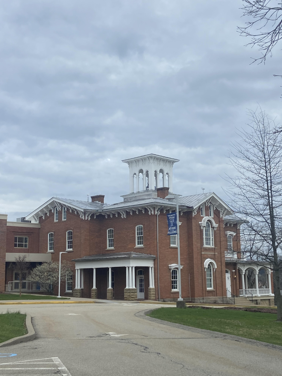 Old Main, home of Trinity High School administrative offices, is a well-known landmark in Washington County.  Old Main originally started as a personal residence in the 1850s for Joseph McKnight. 
