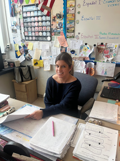 Pictured above is Señora Harrington getting ready to teach one of her Spanish I classes. If Harrington was not a Spanish teacher, she would be a dietitian. She began college with that thought, but realized the Spanish language and culture was her true passion. 