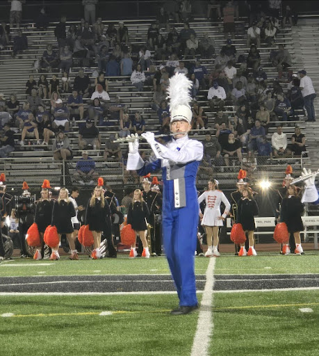 Cavanaugh had three solos in this marching band show. He wowed the crowd with his elegant playing, capturing the beautiful attributes of the show and pulling the performance together.