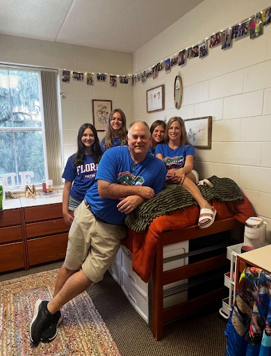 Pictured is Ewbank’s family visiting the University of Florida, where Ewbank is studying political science and criminology. Her family comes down as often as they can, attending family weekends and other events.