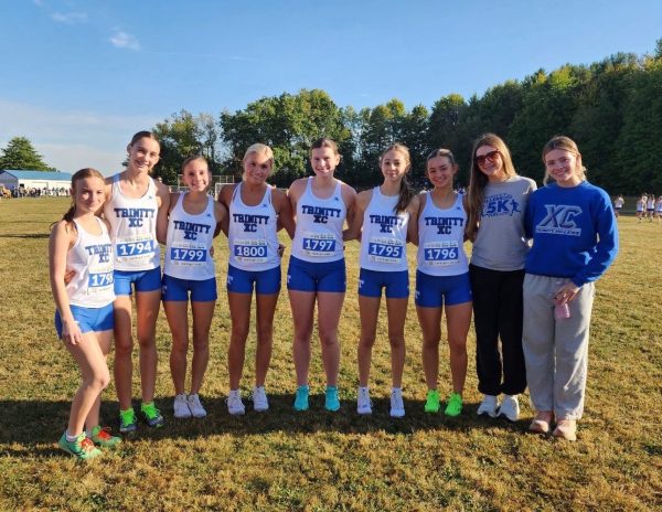 The girls’ cross country team participates in an invitational at Commodore Perry.
There were 27 teams in total, with Trinity placing 7th overall. 
