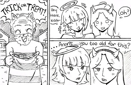 Trick-or-treating can be fun for all ages, except maybe not so much when someone much too old shows up at the door!