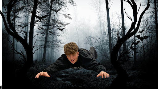 Staff writer John Bunner found himself stuck inside a dark and scary forest, running from the dangers of bats, fog and probably the other staff of The Hiller.  Unfortunately for him, he was not able to escape the horrors of the woods and was trapped. It seems like someone should have listened to my advice! 