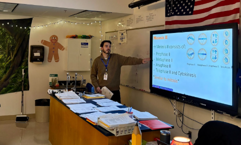 Mr. Smith is teaching his first-period 10th-grade biology class. Congrats on becoming a Hiller, Smith. Have a great rest of your year!