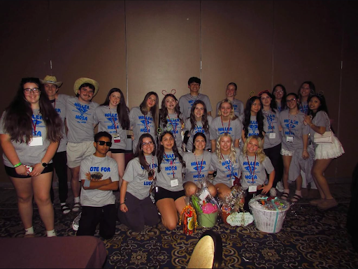 The 2026 Trinity HOSA club enjoys SLC in Hershey after an evening of winning prizes at bingo. They competed against other schools, and Trinity made it to the second round of testing.
