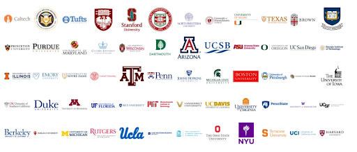 This collage shows various competitive universities that students have been anxious to get accepted into. Students utilize their involvement in sports, clubs and extracurirculars in hopes to increase their chances. 